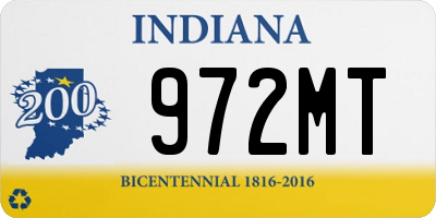 IN license plate 972MT