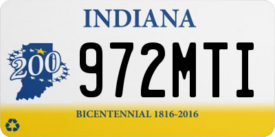 IN license plate 972MTI