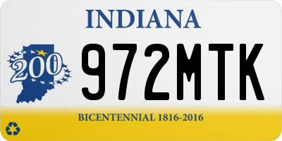 IN license plate 972MTK