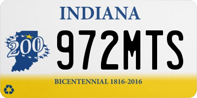 IN license plate 972MTS
