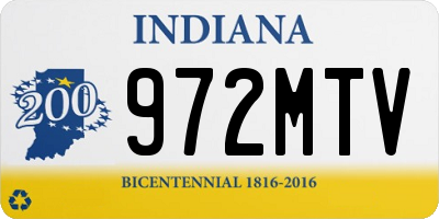 IN license plate 972MTV