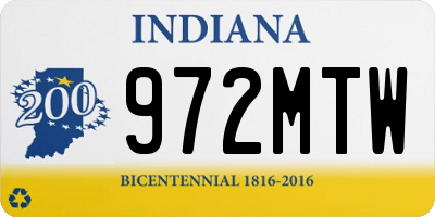 IN license plate 972MTW