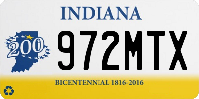 IN license plate 972MTX