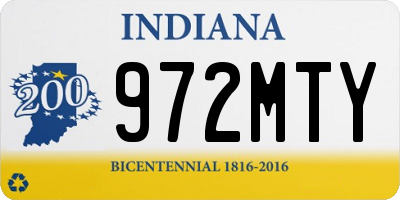 IN license plate 972MTY