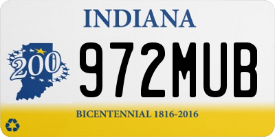IN license plate 972MUB