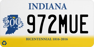 IN license plate 972MUE