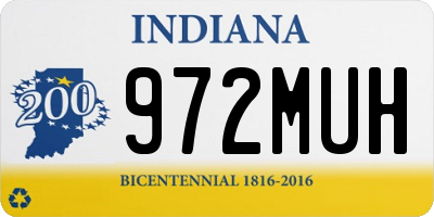 IN license plate 972MUH