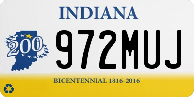 IN license plate 972MUJ