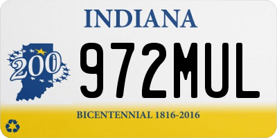 IN license plate 972MUL