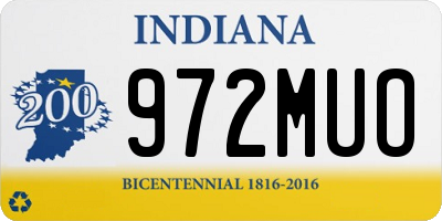 IN license plate 972MUO
