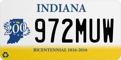 IN license plate 972MUW