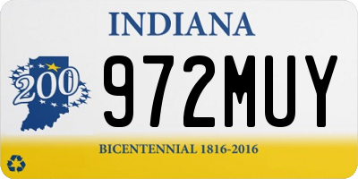 IN license plate 972MUY