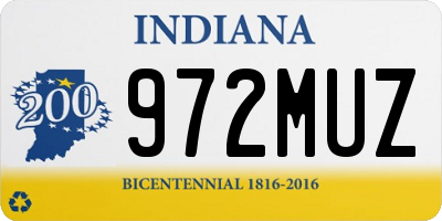 IN license plate 972MUZ