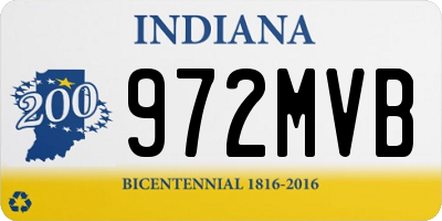 IN license plate 972MVB