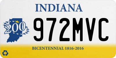 IN license plate 972MVC