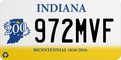IN license plate 972MVF