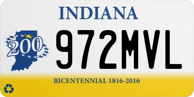 IN license plate 972MVL