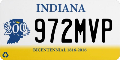 IN license plate 972MVP