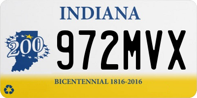 IN license plate 972MVX