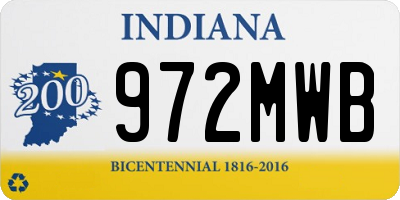 IN license plate 972MWB