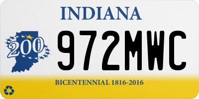 IN license plate 972MWC