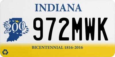 IN license plate 972MWK