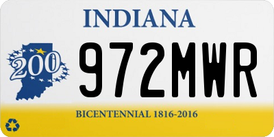 IN license plate 972MWR