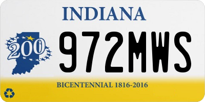 IN license plate 972MWS