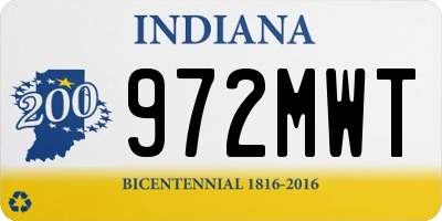 IN license plate 972MWT