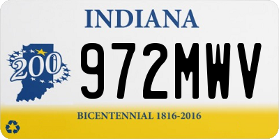 IN license plate 972MWV