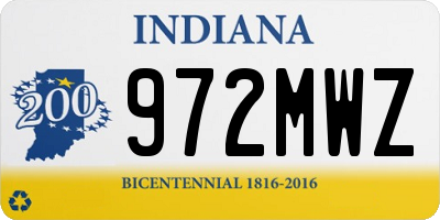IN license plate 972MWZ