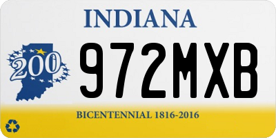 IN license plate 972MXB