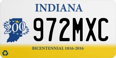 IN license plate 972MXC