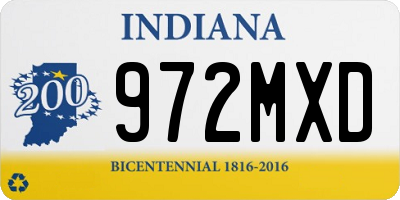 IN license plate 972MXD