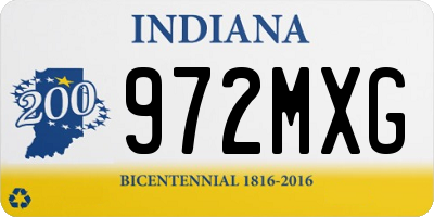 IN license plate 972MXG
