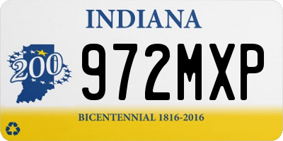 IN license plate 972MXP