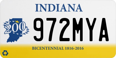 IN license plate 972MYA
