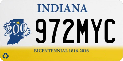 IN license plate 972MYC
