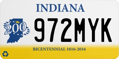 IN license plate 972MYK