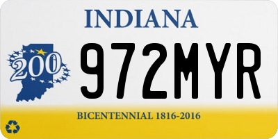 IN license plate 972MYR