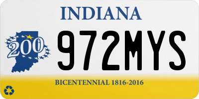 IN license plate 972MYS