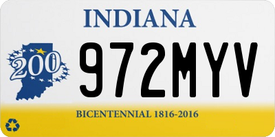 IN license plate 972MYV