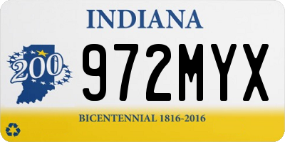 IN license plate 972MYX