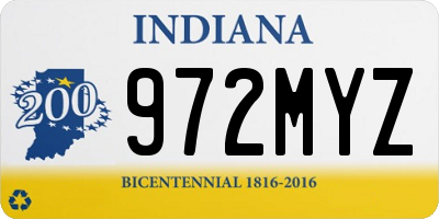 IN license plate 972MYZ