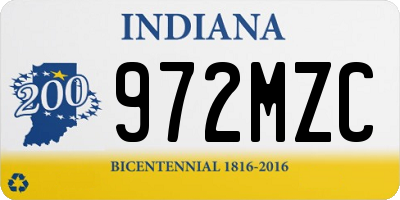 IN license plate 972MZC