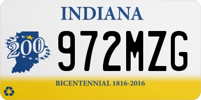 IN license plate 972MZG
