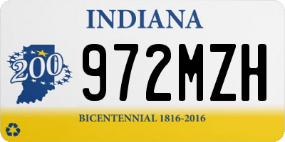 IN license plate 972MZH