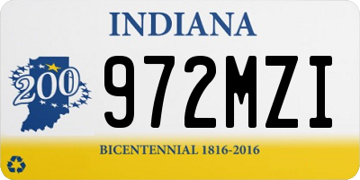 IN license plate 972MZI