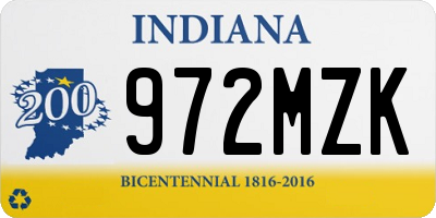 IN license plate 972MZK