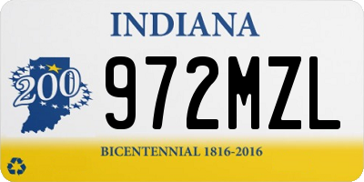 IN license plate 972MZL